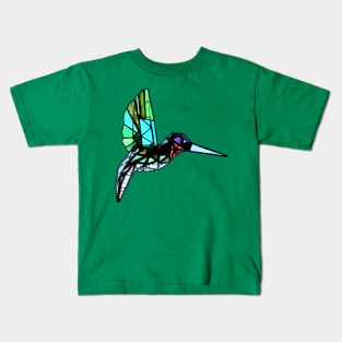 Stained Glass Hummingbird Kids T-Shirt